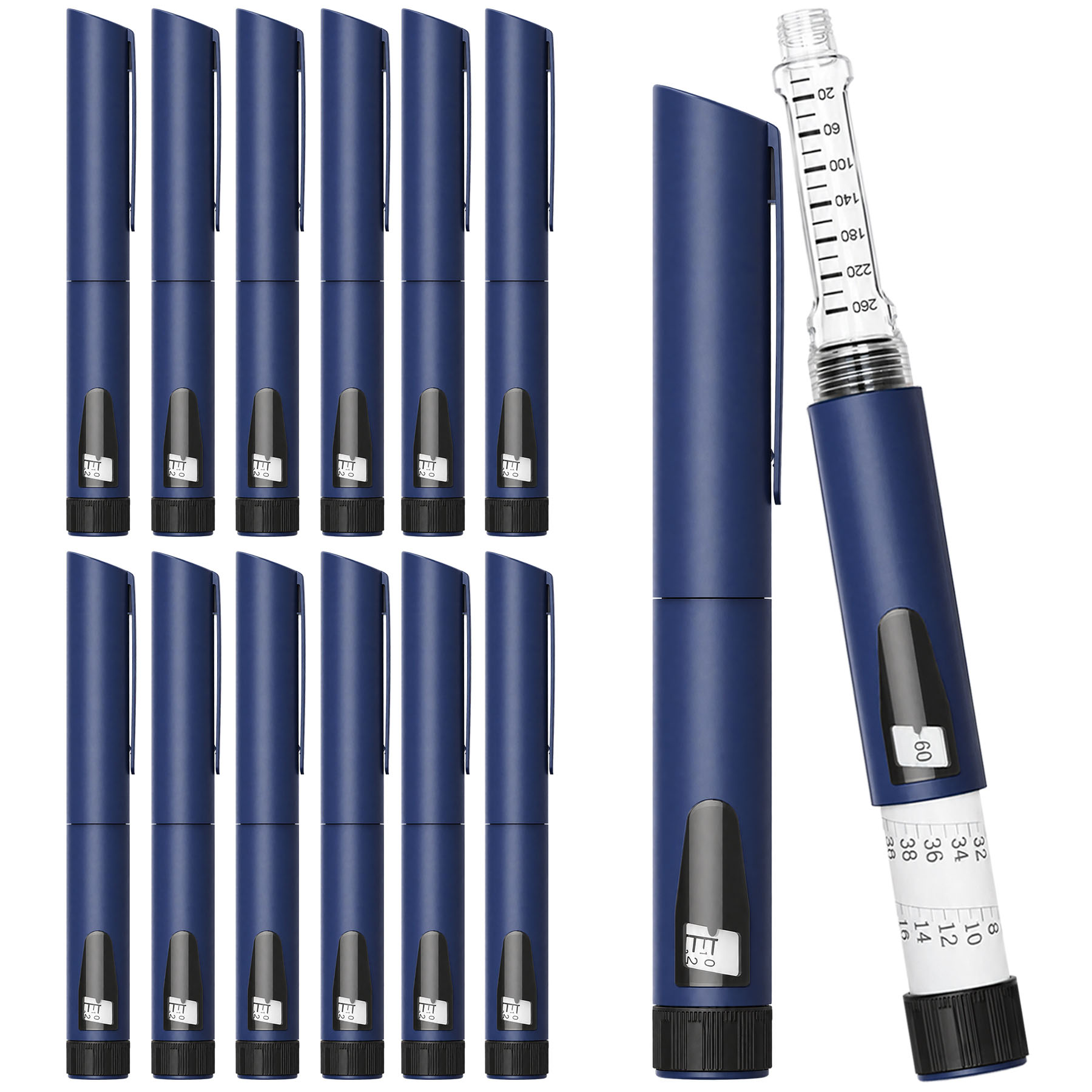V3 Reusable Peptide Injection Pen Set of 12 Pens, Midnight Navy