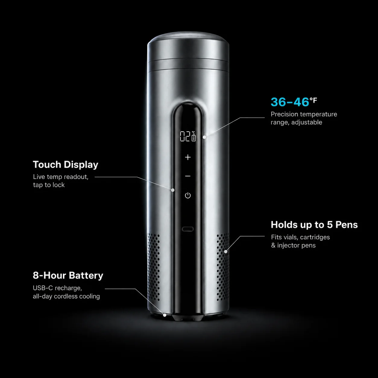 Portable cooling case with a temperature display - Image 6