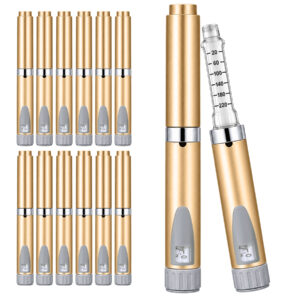 V2 Reusable Peptide Pen Injector Set, 12-Pack, Golden