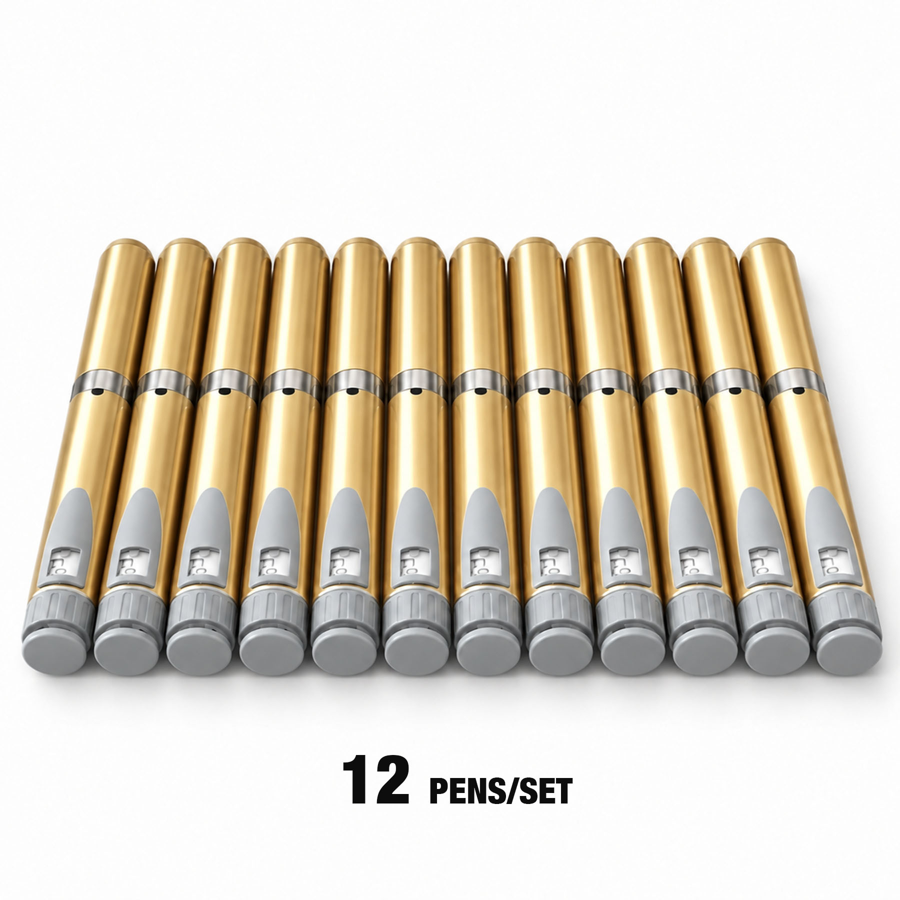 V2 Reusable Peptide Pen Injector Set, 12-Pack, Golden - Image 5