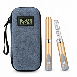 V2 Golden Color Reusable Peptide Pen Injector  With Temp Display Travel Case