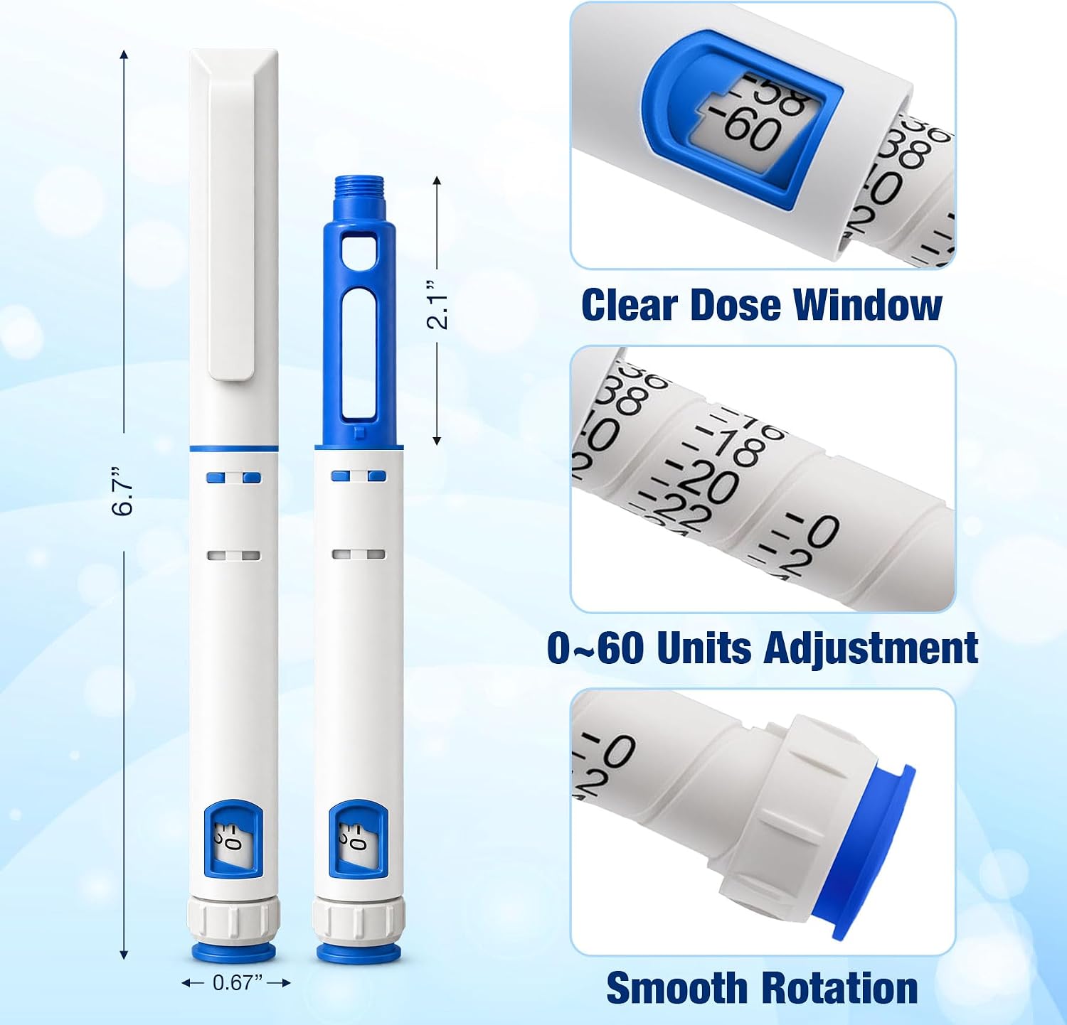 Disposable Peptide Pen Injector Set, 10-Pack, Blue - Image 5