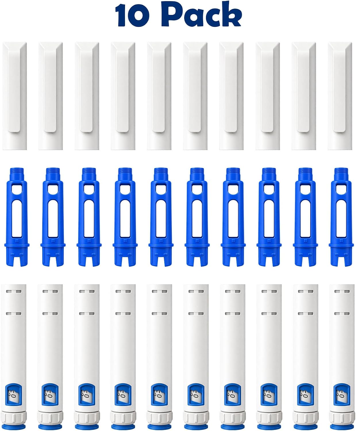 Disposable Peptide Pen Injector Set, 10-Pack, Blue - Image 7